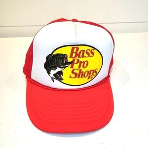 Bass Pro Shops Red Trucker Hat Gone Fishing